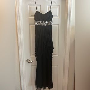 Floor length spaghetti strap gown